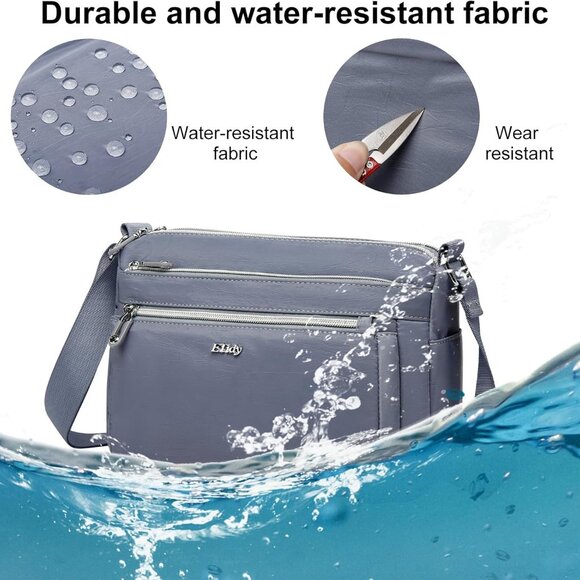 Casual Nylon Shoulder Bag For Women Waterproof Lightweight Crossbody Purse Hobo - Picture 5 of 6